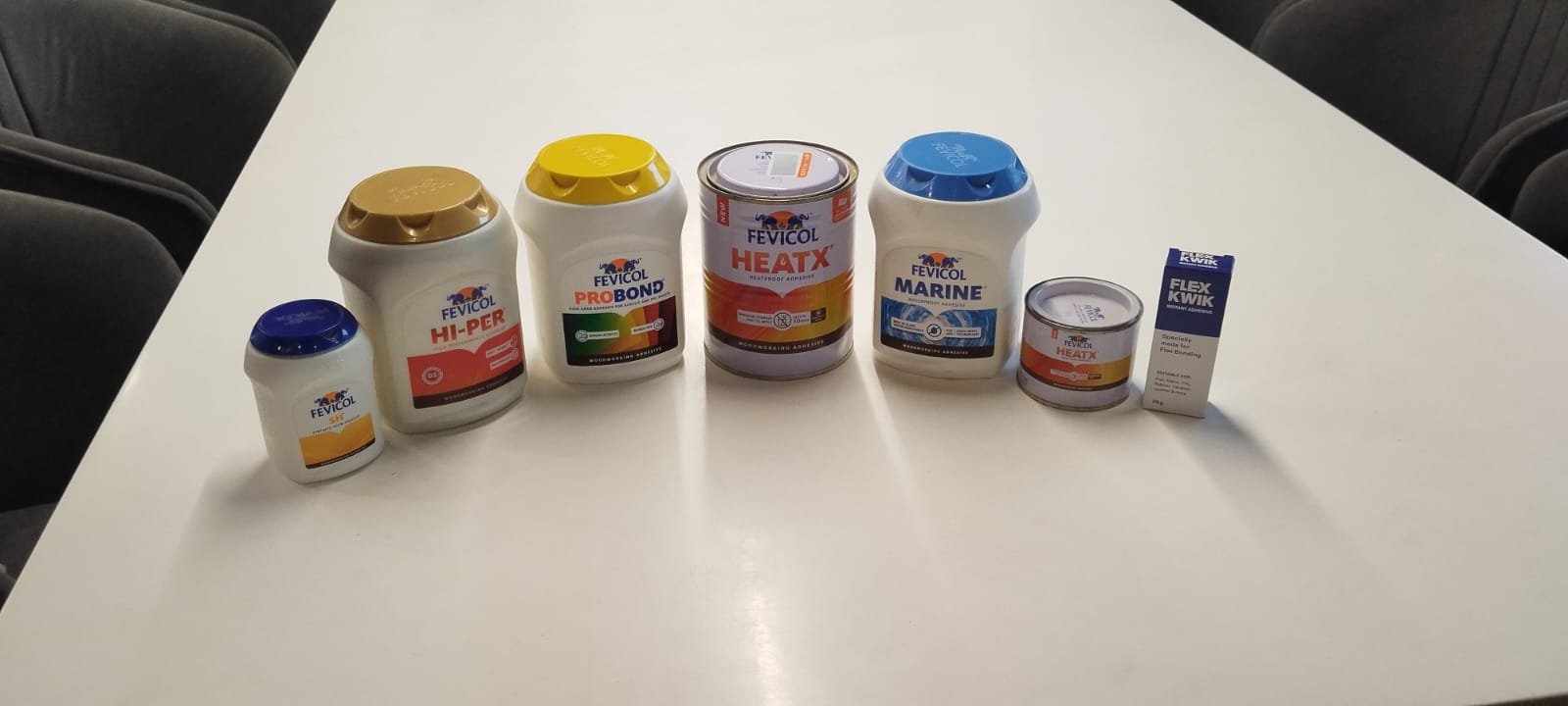 Complete Fevicol adhesive range including Marine, SH and Flex Kwik for modular kitchen carpentry