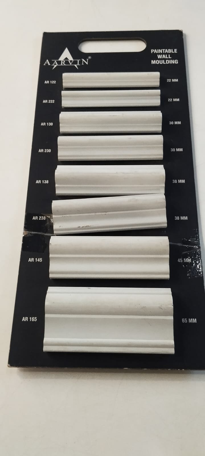 Aarvin paintable PVC wall moulding sizes available at HELLOO HOME Morigaon