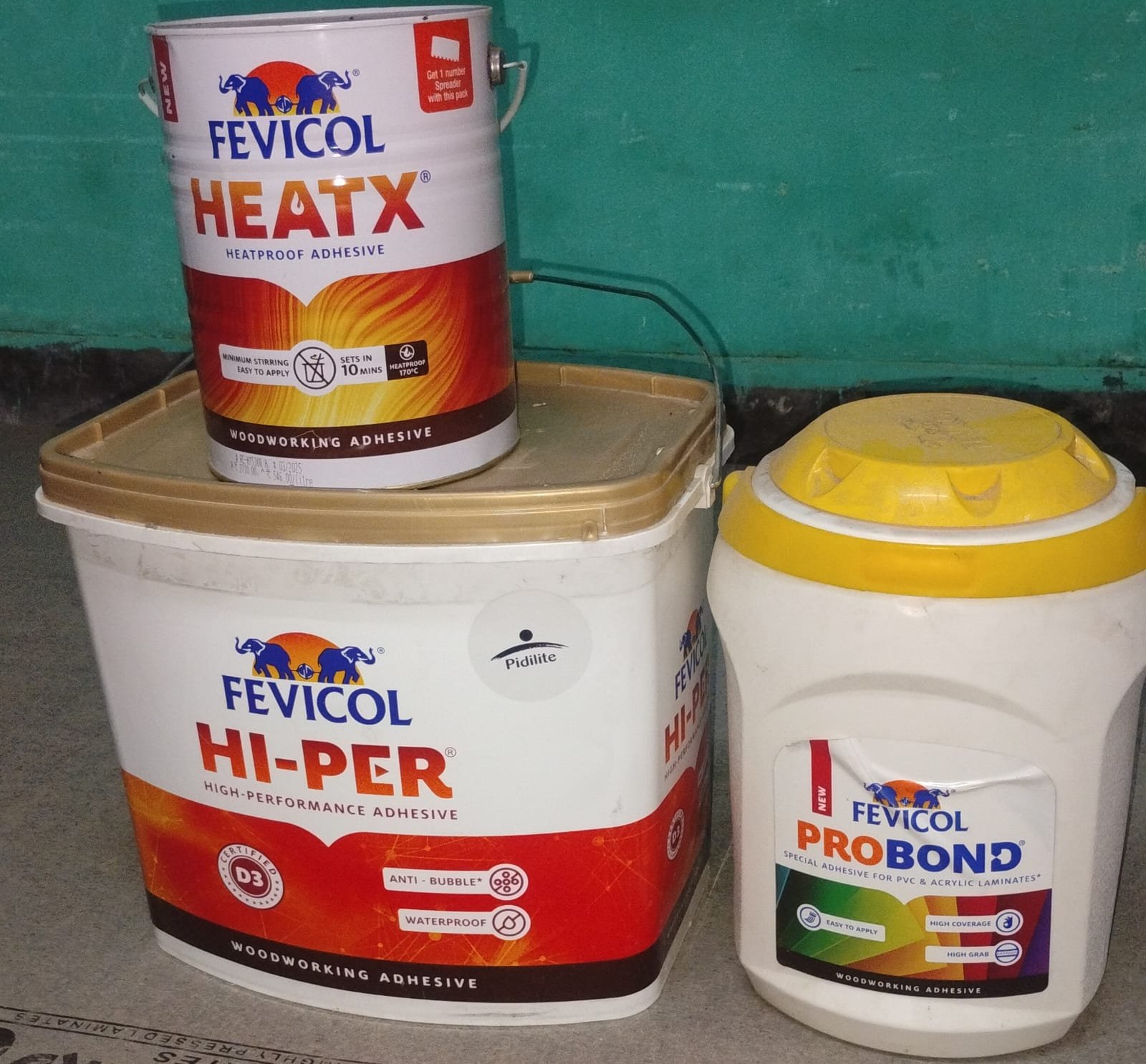 Fevicol HeatX, Hi-Per and ProBond woodworking adhesives stocked at HELLOO HOME Morigaon